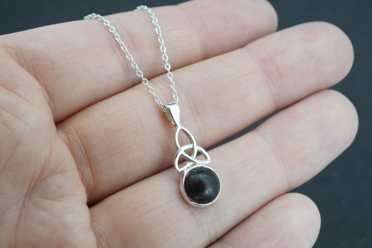 Edinburgh Castle Rock Sterling Silver Round Celtic Pendant