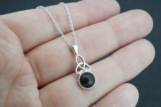 Edinburgh Castle Rock Sterling Silver Round Celtic Pendant
