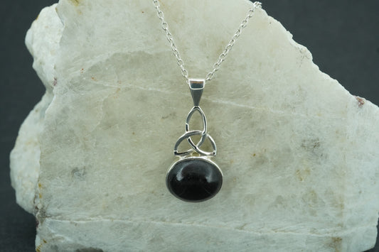 Edinburgh Castle Rock Sterling Silver Oval Celtic Pendant