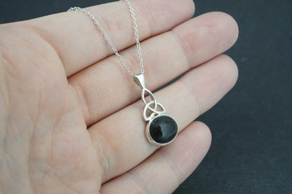 Edinburgh Castle Rock Sterling Silver Oval Celtic Pendant