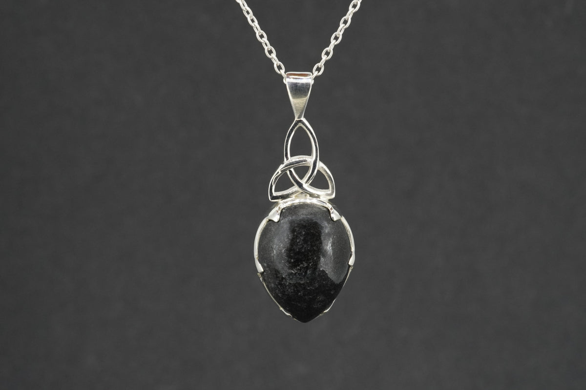 Edinburgh Castle Rock Sterling Silver Drop Celtic Pendant