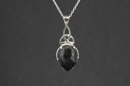 Edinburgh Castle Rock Sterling Silver Drop Celtic Pendant