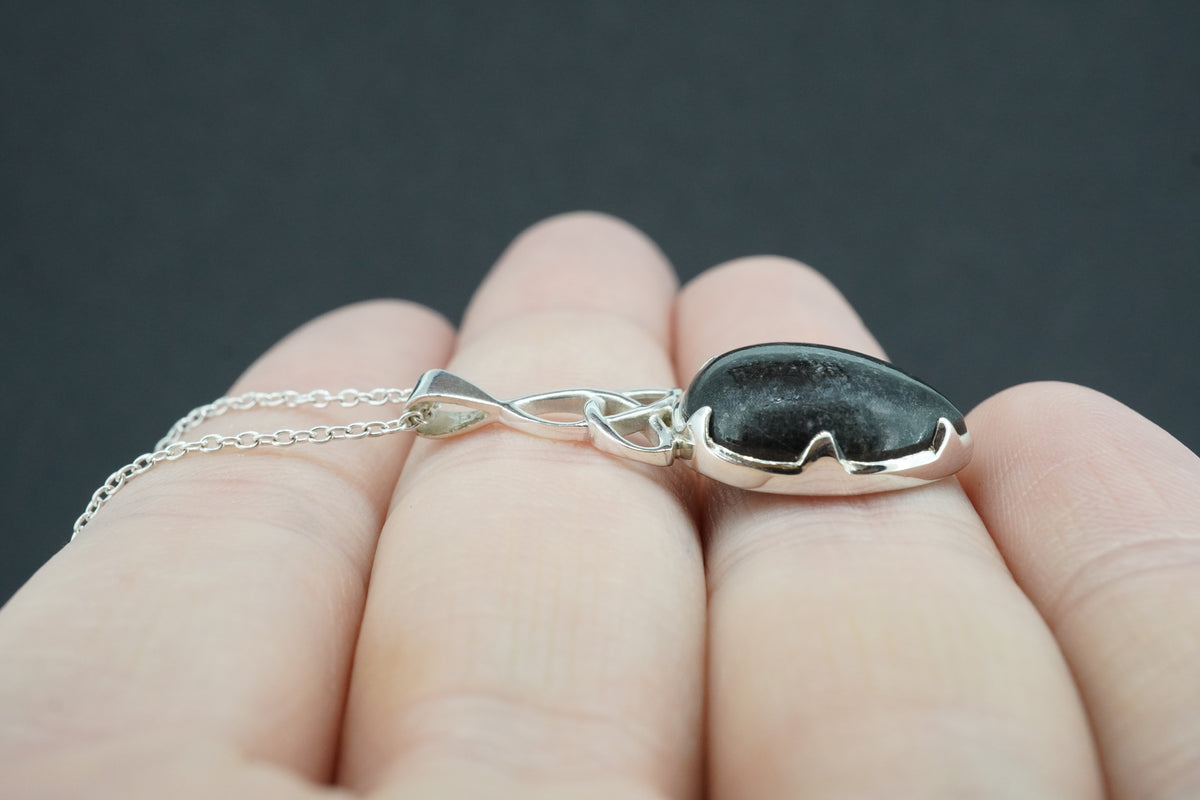 Edinburgh Castle Rock Sterling Silver Drop Celtic Pendant