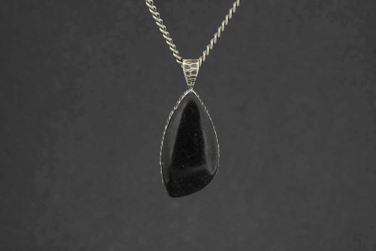Edinburgh Castle Rock Long Drop Sterling Silver Pendant
