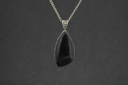Edinburgh Castle Rock Long Drop Sterling Silver Pendant