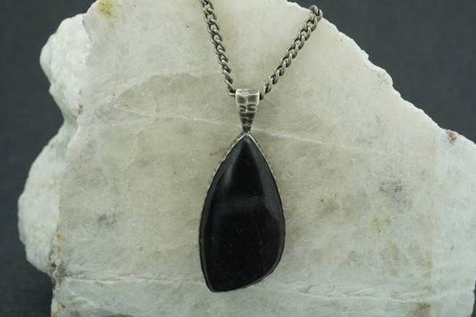 Edinburgh Castle Rock Long Drop Sterling Silver Pendant