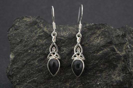 Edinburgh Castle Rock Sterling Silver Drop Celtic Earrings