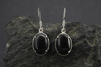Edinburgh Castle Rock Sterling Silver Oval Drop Earrings
