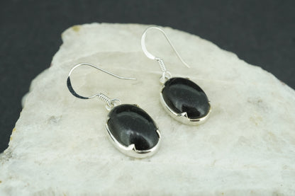 Edinburgh Castle Rock Sterling Silver Oval Drop Earrings