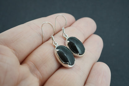 Edinburgh Castle Rock Sterling Silver Oval Drop Earrings