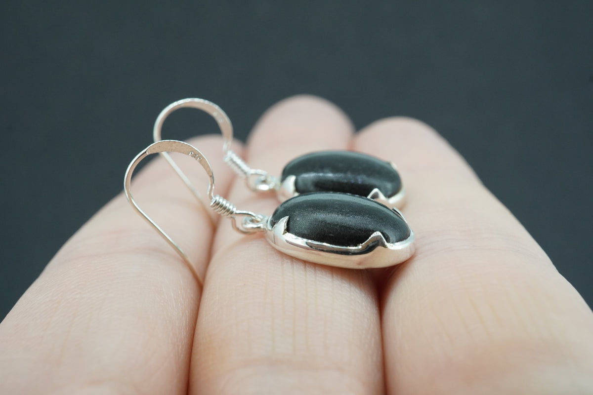 Edinburgh Castle Rock Sterling Silver Oval Drop Earrings
