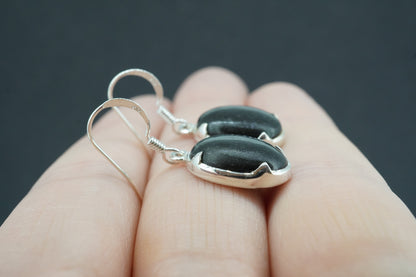 Edinburgh Castle Rock Sterling Silver Oval Drop Earrings