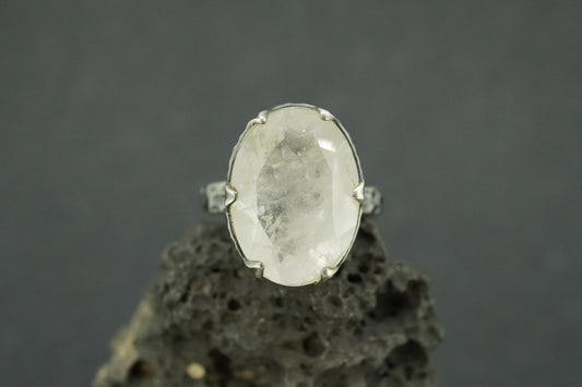 Kingdom 'Diamond' Sterling Silver Oval Solitaire Ring