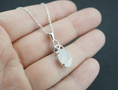 Kingdom 'Diamond' Sterling Silver Celtic Oval Pendant