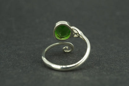Edinburgh Sea Glass Sterling Silver Green Celtic Ring