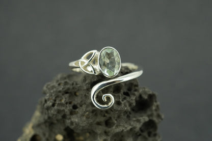 Edinburgh Sea Glass Sterling Silver Celtic Ring