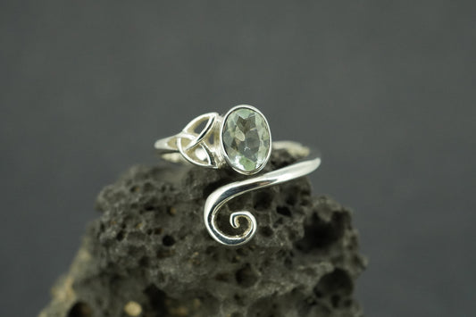 Edinburgh Sea Glass Sterling Silver Celtic Ring
