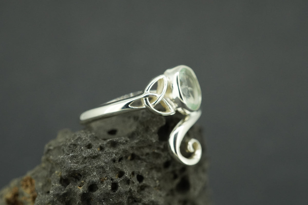 Edinburgh Sea Glass Sterling Silver Celtic Ring