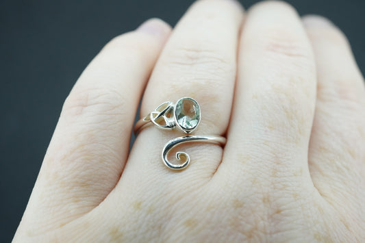Edinburgh Sea Glass Sterling Silver Celtic Ring