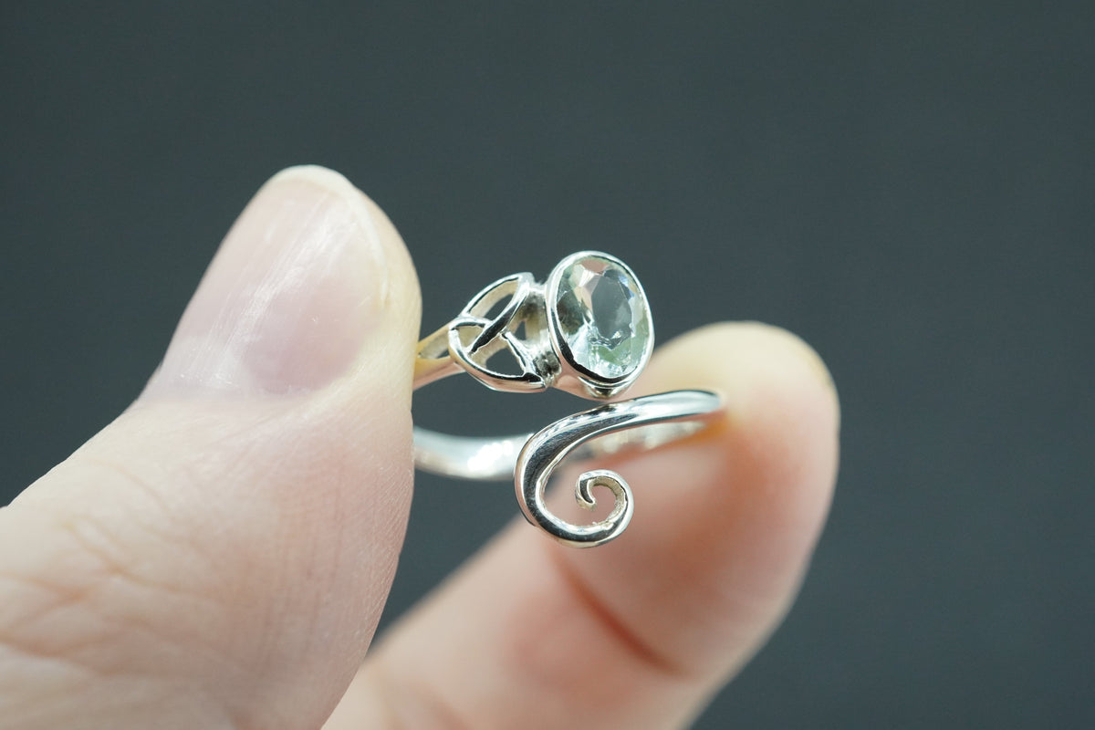 Edinburgh Sea Glass Sterling Silver Celtic Ring