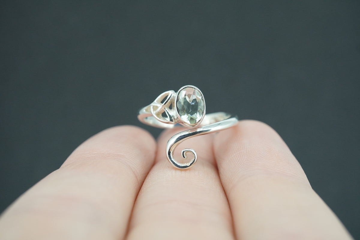 Edinburgh Sea Glass Sterling Silver Celtic Ring