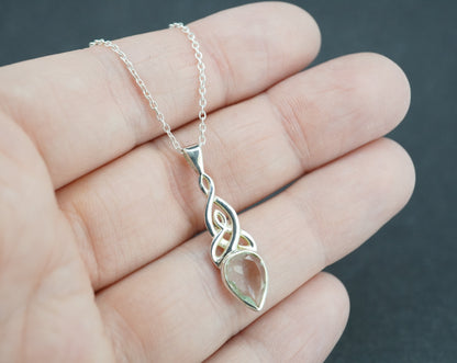 Edinburgh Sea Glass Sterling Silver Medium Knot Pendant