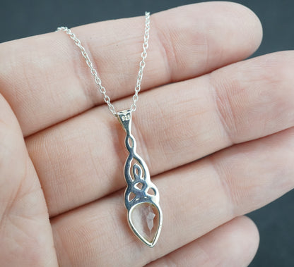 Edinburgh Sea Glass Sterling Silver Medium Knot Pendant
