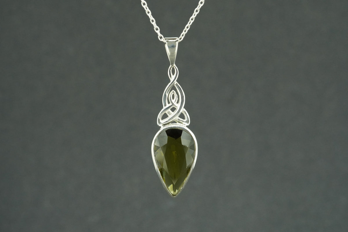 Edinburgh Sea Glass Sterling Silver Large Knot Pendant
