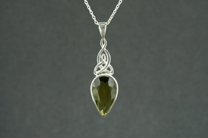 Edinburgh Sea Glass Sterling Silver Large Knot Pendant