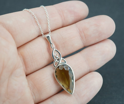 Edinburgh Sea Glass Sterling Silver Large Knot Pendant