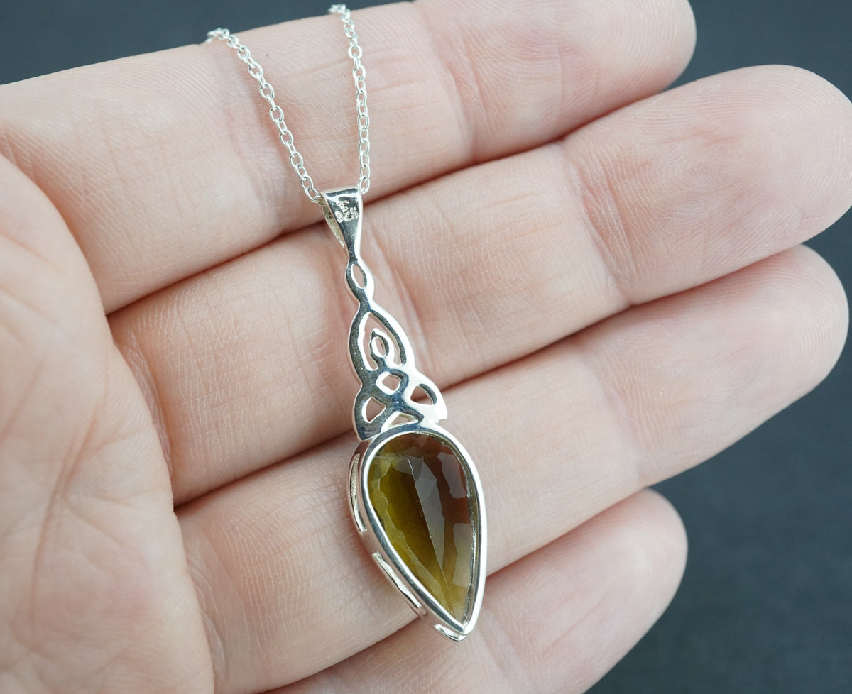 Edinburgh Sea Glass Sterling Silver Large Knot Pendant
