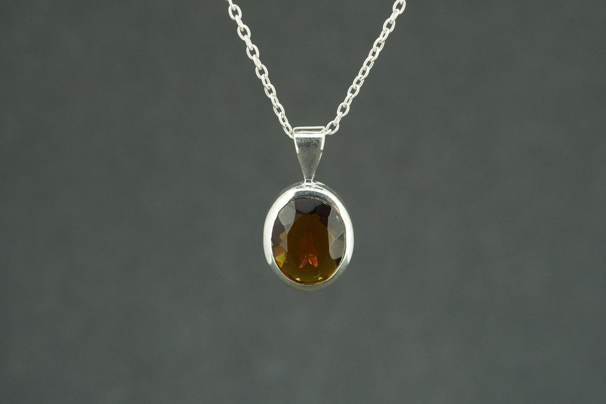 Edinburgh Sea Glass Sterling Silver Brown Pendant