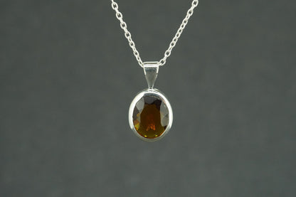 Edinburgh Sea Glass Sterling Silver Brown Pendant