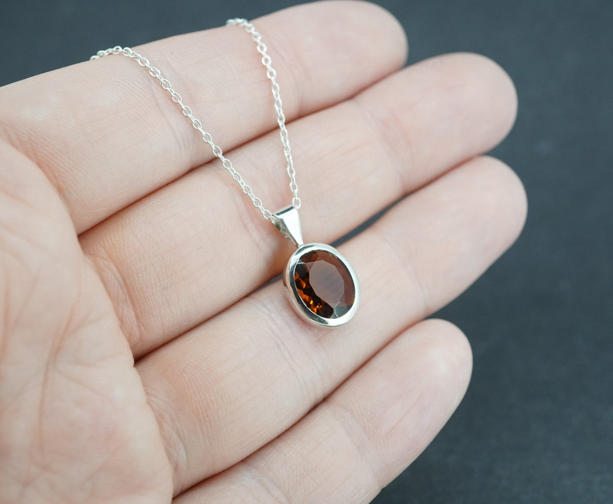 Edinburgh Sea Glass Sterling Silver Brown Pendant