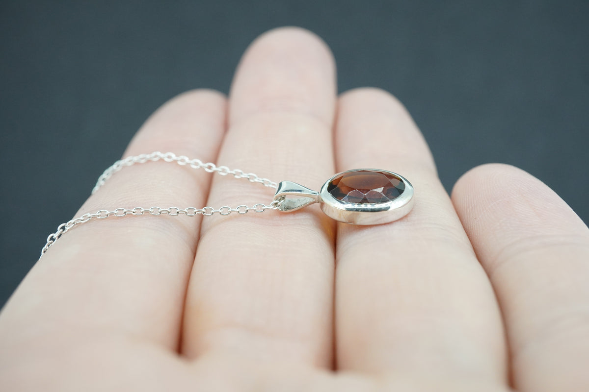 Edinburgh Sea Glass Sterling Silver Brown Pendant