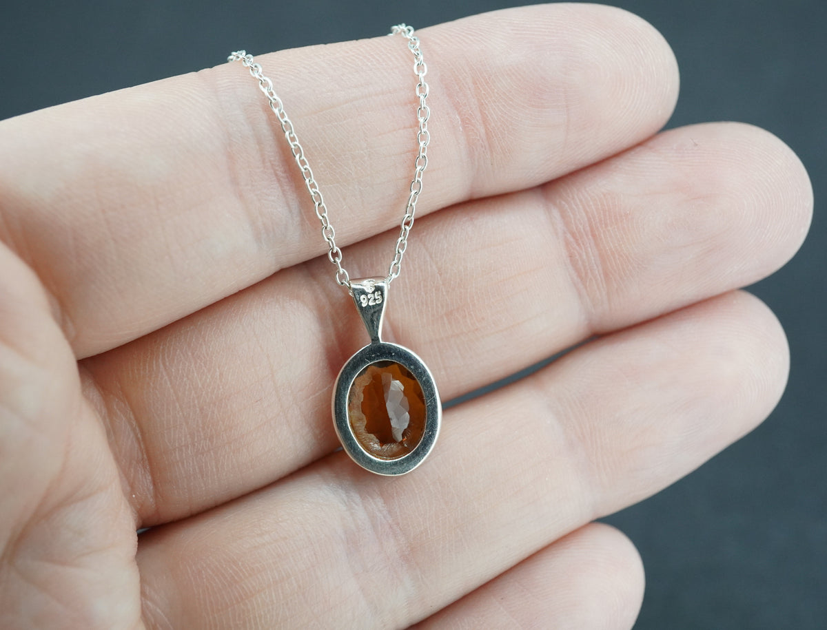 Edinburgh Sea Glass Sterling Silver Brown Pendant