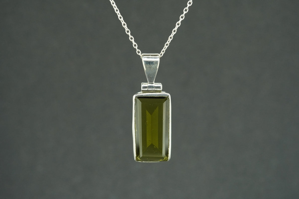 Edinburgh Sea Glass Sterling Silver Rectangular Pendant