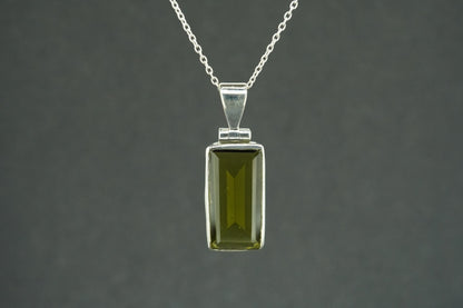 Edinburgh Sea Glass Sterling Silver Rectangular Pendant