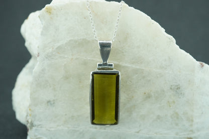 Edinburgh Sea Glass Sterling Silver Rectangular Pendant