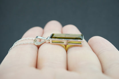 Edinburgh Sea Glass Sterling Silver Rectangular Pendant
