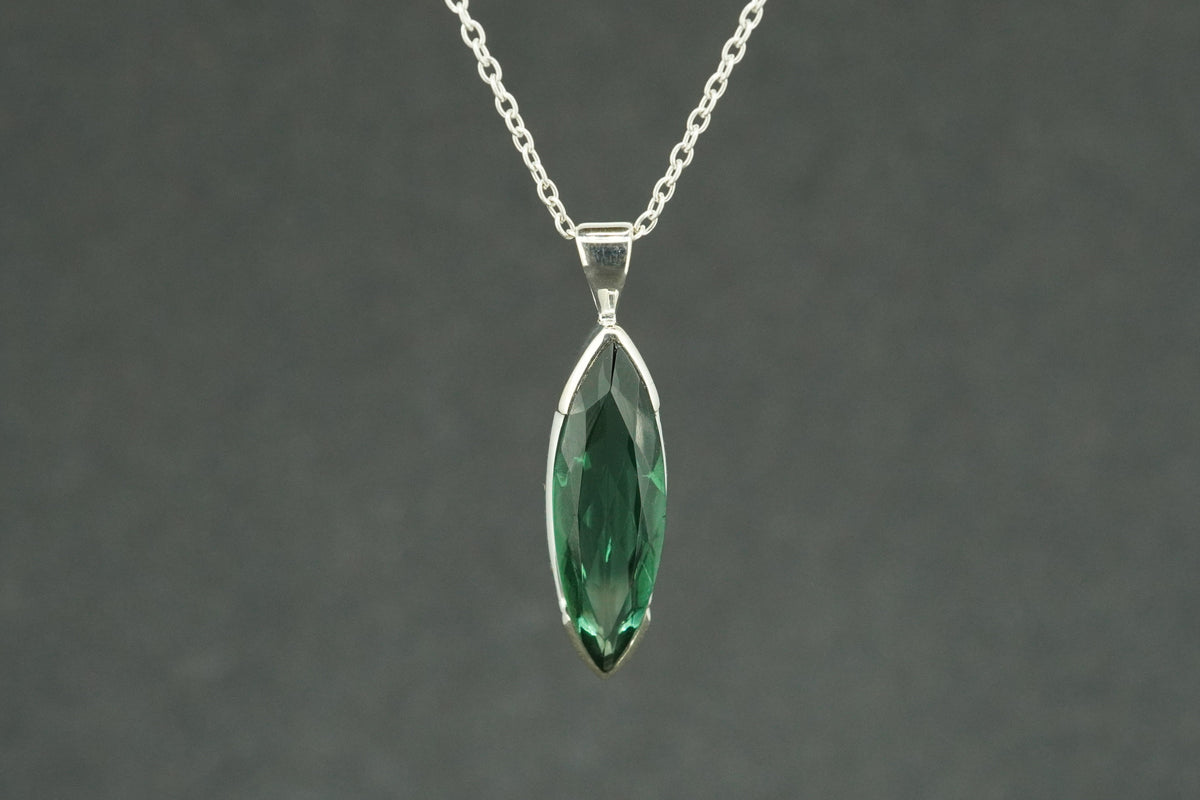 Edinburgh Sea Glass Sterling Silver Marquise Pendant