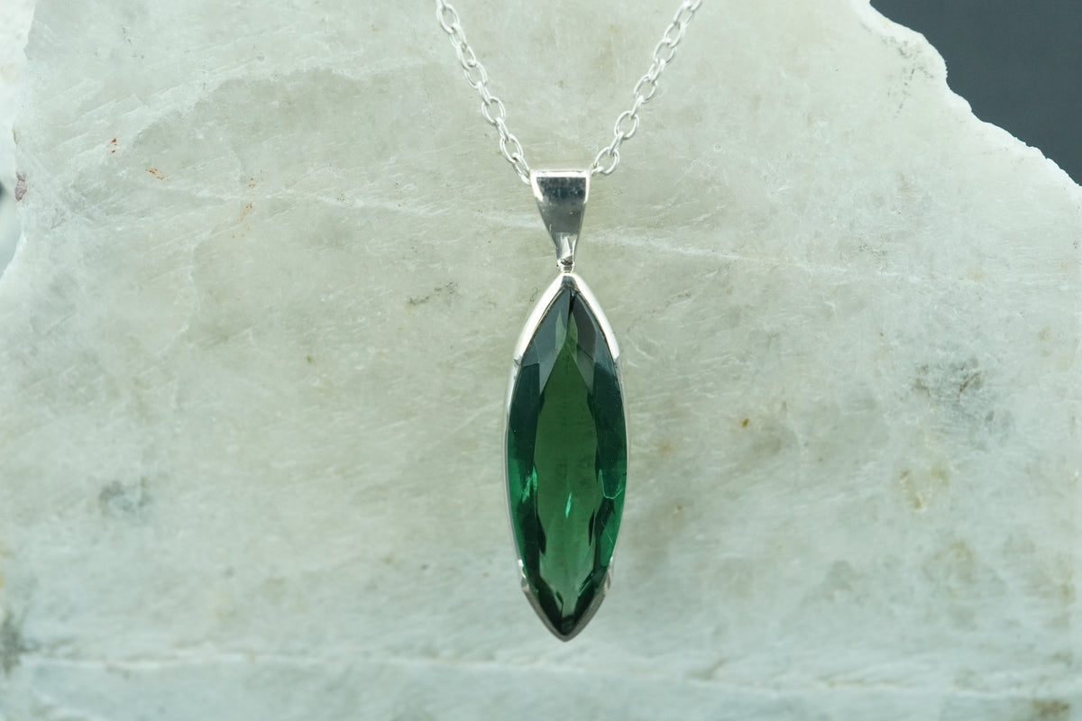 Edinburgh Sea Glass Sterling Silver Marquise Pendant