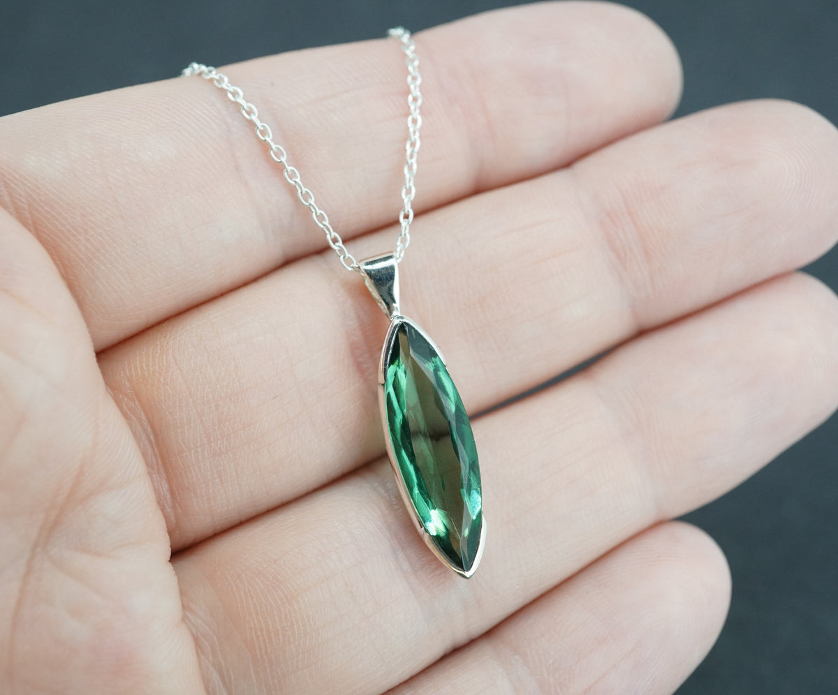 Edinburgh Sea Glass Sterling Silver Marquise Pendant