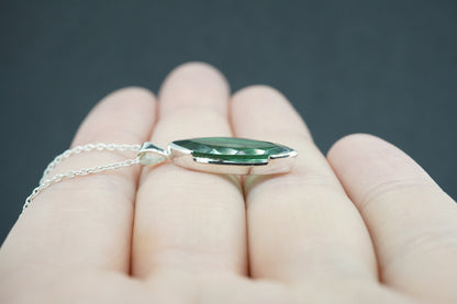 Edinburgh Sea Glass Sterling Silver Marquise Pendant