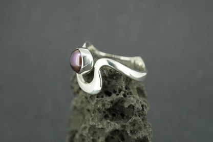 Pearl Sterling Silver Small Wave Ring