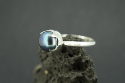 Pearl Sterling Silver Solitaire Ring
