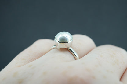 Pearl Sterling Silver Light Solitaire Ring