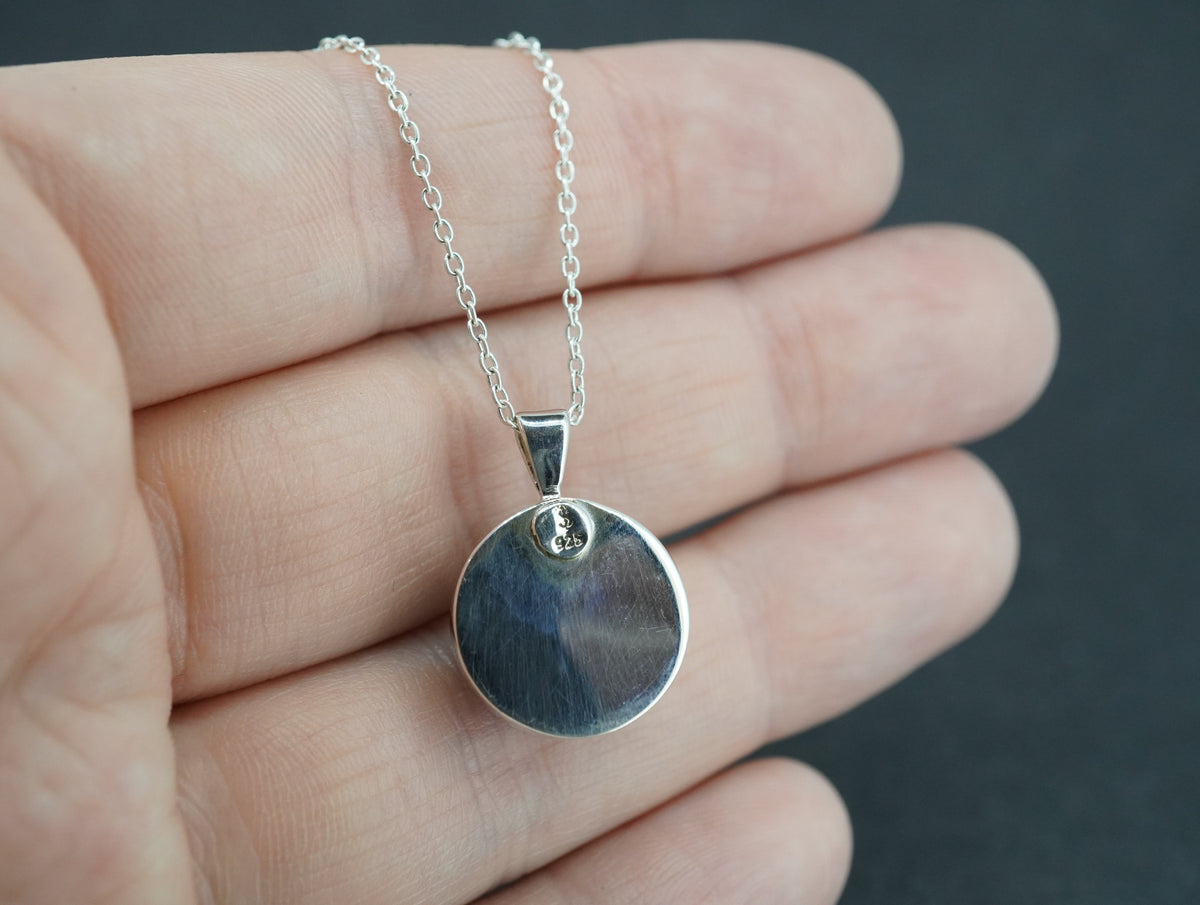 Pearl Sterling Silver Round Pendant