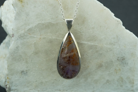 Melody's Stone Super Seven Sterling Silver Drop Pendant