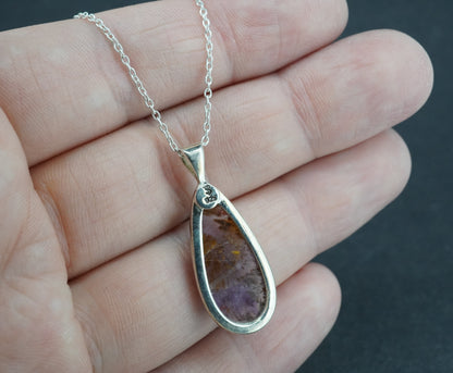 Melody's Stone Super Seven Sterling Silver Drop Pendant